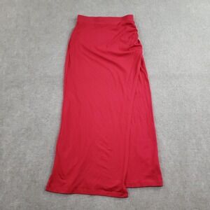 Peruvian Connection Skirt Womens‎ Small Red Pima Cotton Maxi Wrap Stretch